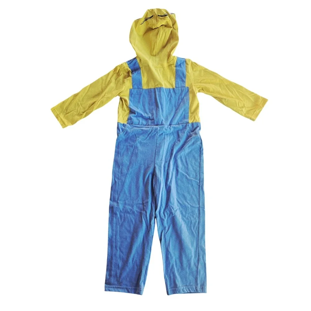 Kids Minions Costume Hoodie Jumpsuit Overalls‎ 5T Yellow Blue Halloween